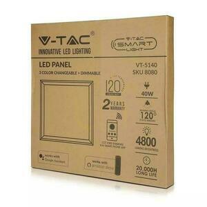 Wi-Fi LED panel V-TAC VT-5140 40 W 595 × 595 mm CCT 2700–6400 K small 4