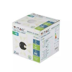 Nástenné svietidlo V-TAC 4W LED čierne okrúhle IP65 VT-834 3000K 440lm. small 3