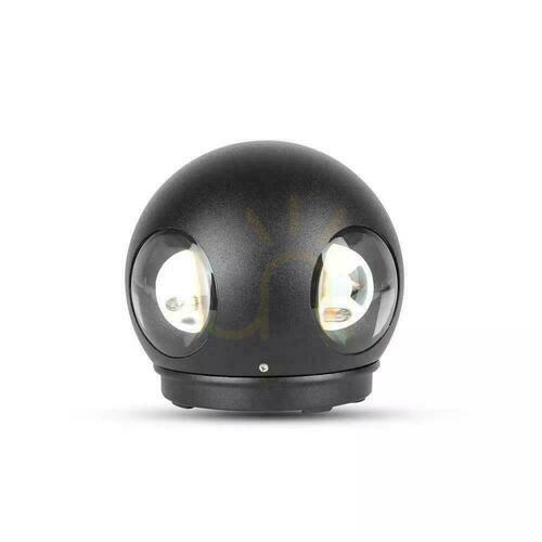 Skontrolujte Nástenné svietidlo V-TAC 4W LED čierne okrúhle IP65 VT-834 3000K 440lm.