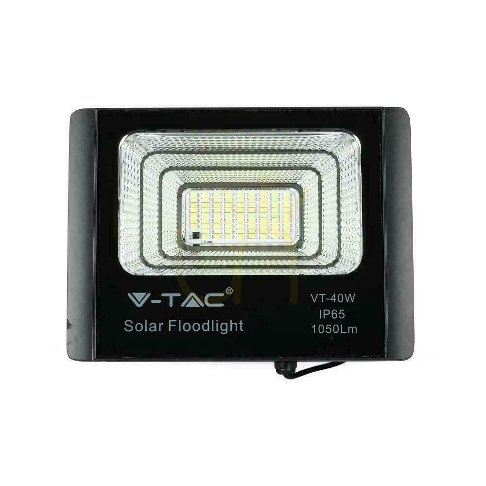 Displej V-TAC Solárny LED projektor 16W čierny IP65, diaľkové ovládanie, časovač VT-40W 4000K 1050lm V-TAC Solárny LED projektor 16W čierny IP65, diaľkové ovládanie, časovač VT-40W 4000K 1050lm