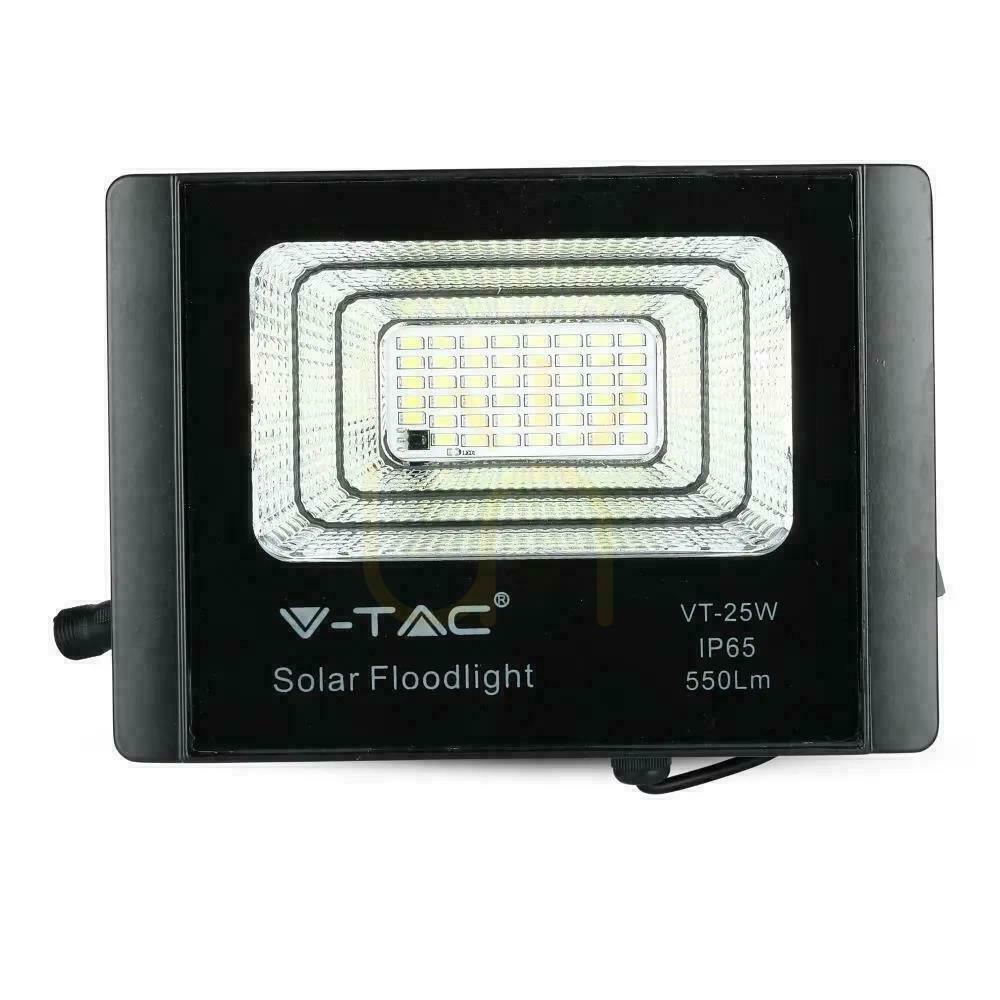 Displej V-TAC Solárny LED projektor 12W čierny IP65, diaľkové ovládanie, časovač VT-25W 6000K 550lm V-TAC Solárny LED projektor 12W čierny IP65, diaľkové ovládanie, časovač VT-25W 6000K 550lm
