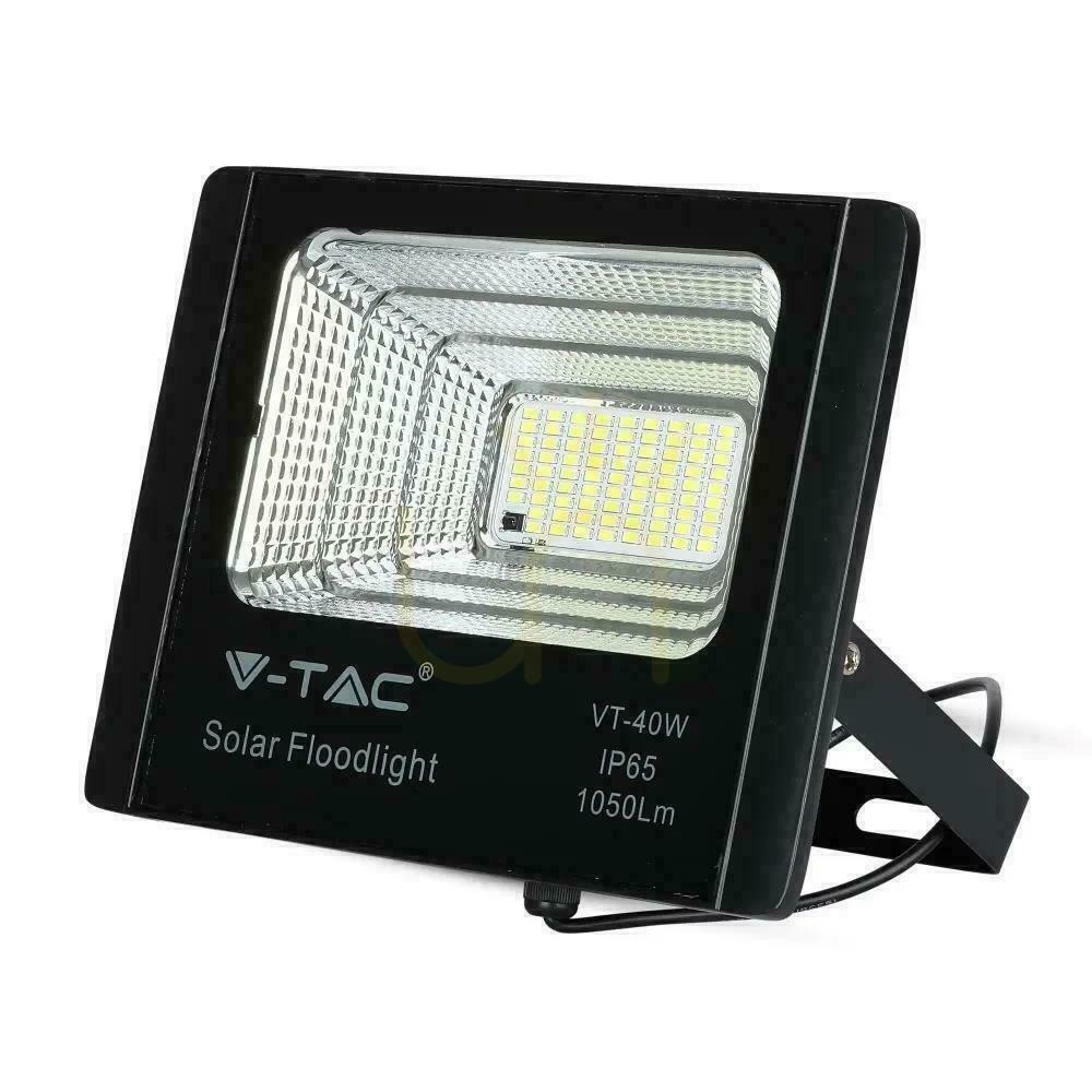 vyhliadka V-TAC Solárny LED projektor 16W čierny IP65, diaľkové ovládanie, časovač VT-40W 6000K 1050lm V-TAC Solárny LED projektor 16W čierny IP65, diaľkové ovládanie, časovač VT-40W 6000K 1050lm