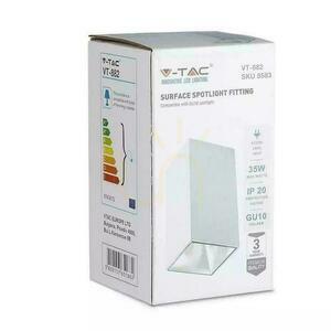V-TAC GU10 štvorcové stropné svietidlo s povrchovou montážou biele 74x74x140mm VT-882-Q 3 roky záruka 2 V-TAC GU10 štvorcové stropné svietidlo s povrchovou montážou biele 74x74x140mm VT-882-Q 3 roky záruka small 2