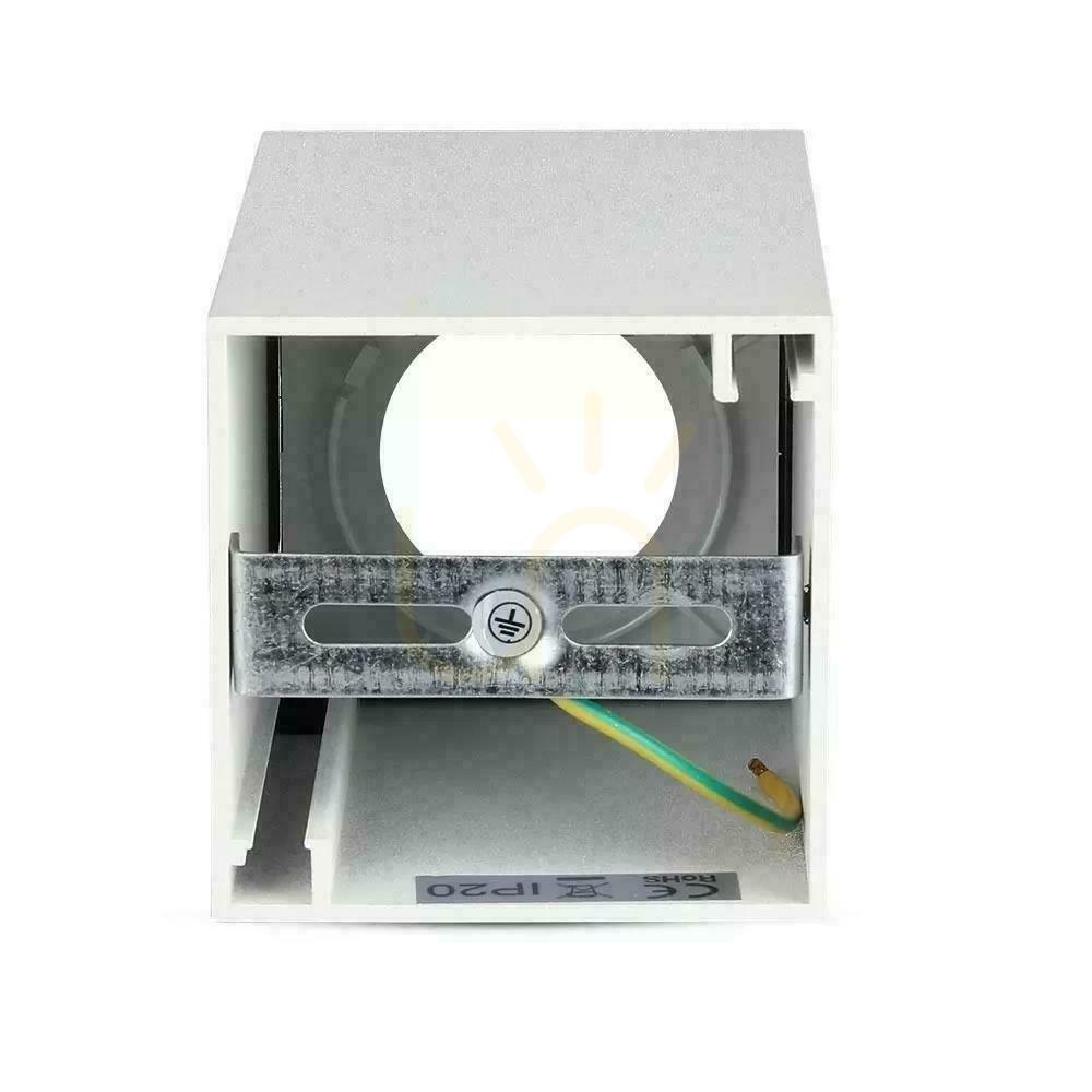 Displej V-TAC GU10 štvorcové stropné svietidlo s povrchovou montážou biele 74x74x140mm VT-882-Q 3 roky záruka V-TAC GU10 štvorcové stropné svietidlo s povrchovou montážou biele 74x74x140mm VT-882-Q 3 roky záruka
