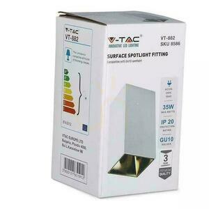V-TAC GU10 štvorcové stropné svietidlo pre povrchovú montáž biela+zlatá 74x74x140mm VT-882-Q 3 roky záruka small 3