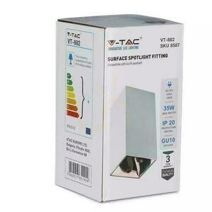 V-TAC GU10 štvorcové stropné svietidlo na povrchovú montáž Biele+Ružové zlato 74x74x140mm VT-882-Q 3 roky záruka small 2