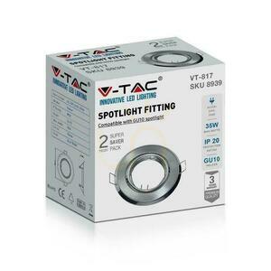 Sada 2 výklopných zapustených rámov GU10 V-TAC VT-817-RD-SN saténový nikel small 2