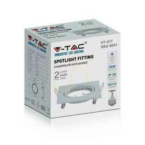 Podhľadový rámček V-TAC VT-817 pre GU10, štvorcový, výklopný, biely, 82 x 82 mm, 2 ks v balení small 2