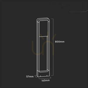 V-TAC 10W LED SAMSUNG CHIP Záhradný stĺp čierny IP65 80cm VT-33 6400K 900lm 3 roky záruka small 4