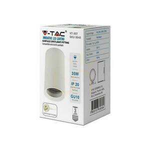 V-TAC hliníková GU10 guľatá rúrka na povrch biela 60x100mm VT-807-W 3 roky záruka small 1