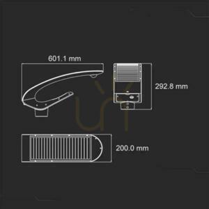 V-TAC 20W Park Garden Luminaire Motion Sensor Pilot VT-130W 4000K 2000lm 5 rokov záruka small 4