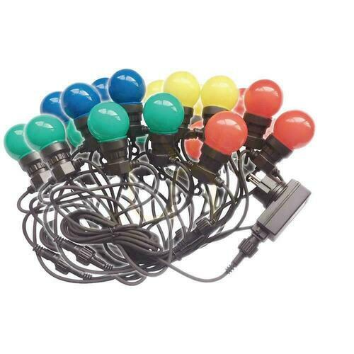 Skontrolujte V-TAC Garden Girland (string) LED 10 metrov 20 žiaroviek 0,5W VT-71020 RGBY 600lm