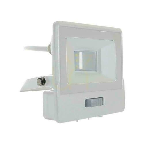 Skontrolujte V-TAC LED projektor 10W SAMSUNG CHIP Senzor pohybu Biely kábel 1M VT-118S 3000K 735lm Záruka 5 rokov