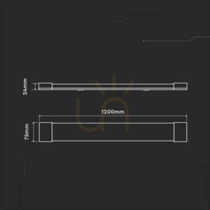V-TAC 40W LED povrchové lineárne svietidlo SAMSUNG CHIP 120cm 120Lm/W VT-8-40 6400K 4800lm 5 rokov záruka small 4