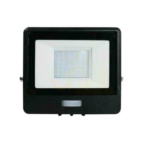 Skontrolujte LED projektor V-TAC 30W SAMSUNG CHIP Senzor pohybu čierny s MUFa VT-138S 3000K 2340lm 5 rokov záruka