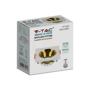 Mesh V-TAC GU10 zapustený štvorcový biely/zlatý VT-932 3 roky záruka small 5