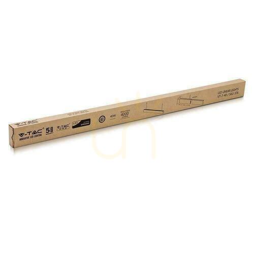 Skontrolujte V-TAC LED lineárne SAMSUNG CHIP 40W závesné biele 120cm VT-7-40-W 6500K 3270lm 5 rokov záruka