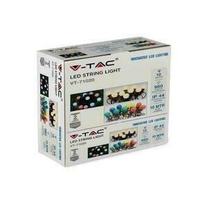 V-TAC Záhradné svietidlo (reťazec) LED 10 metrov 20 žiaroviek 0,5W IP44 VT-71020 3000K 960lm small 1