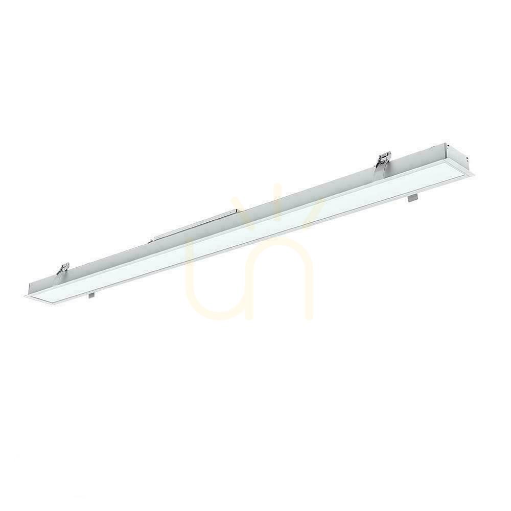 vyhliadka V-TAC LED lineárne SAMSUNG CHIP 40W zapustené strieborné svietidlo 120cm VT-7-41 4000K 3800lm 5 rokov záruka V-TAC LED lineárne SAMSUNG CHIP 40W zapustené strieborné svietidlo 120cm VT-7-41 4000K 3800lm 5 rokov záruka