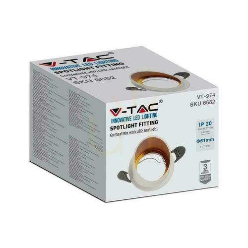 Skontrolujte Zapustené bodové svietidlo V-TAC VT-974RD-W biele/zlaté GU10 68 × 72 mm