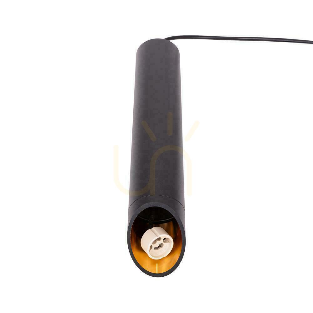Displej V-TAC GU10 závesné svietidlo čierne+zlaté 55x200mm VT-975-200 3 roky záruka V-TAC GU10 závesné svietidlo čierne+zlaté 55x200mm VT-975-200 3 roky záruka