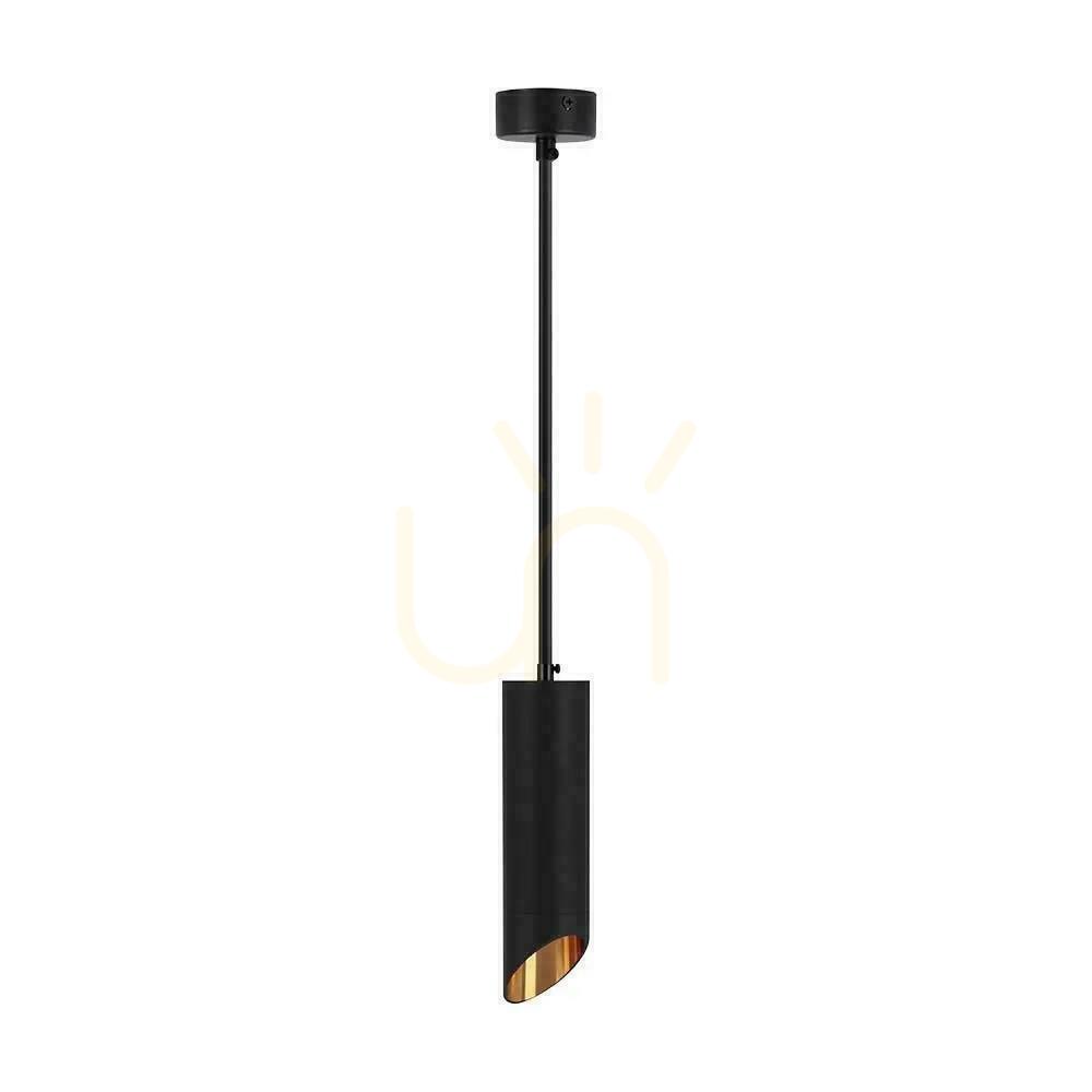 Skontrolujte V-TAC GU10 závesné svietidlo čierne+zlaté 55x200mm VT-975-200 3 roky záruka V-TAC GU10 závesné svietidlo čierne+zlaté 55x200mm VT-975-200 3 roky záruka