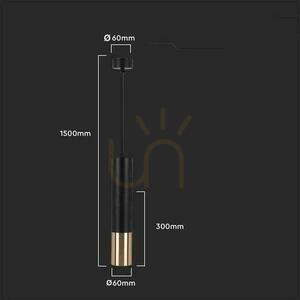 V-TAC GU10 závesné svietidlo čierne+zlaté 60x300mm VT-977 3 roky záruka small 8