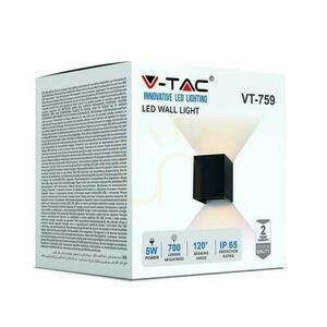 V-TAC 5W nástenné svietidlo Top Down Adjustable Black Square IP65 Bridgelux VT-759-B 3000K 700lm small 3