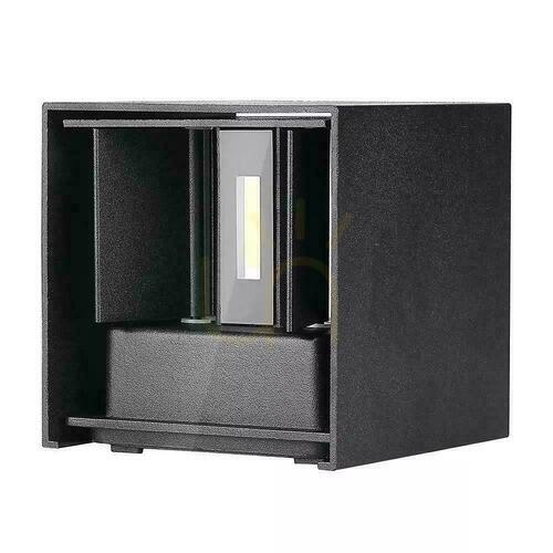 Skontrolujte V-TAC 11W LED nástenné svietidlo s hornou spodnou časťou s nastaviteľným čipom BRIDGELUX Black Square IP65 VT-759-12-B 3000K 1360lm