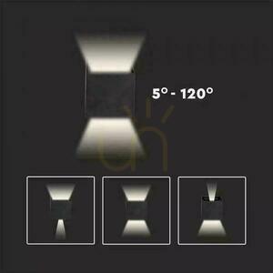 V-TAC 11W LED nástenné svietidlo s hornou spodnou časťou s nastaviteľným čipom BRIDGELUX Black Square IP65 VT-759-12-B 3000K 1360lm small 7