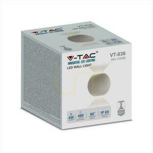 Nástenné svietidlo V-TAC 4W LED sivé okrúhle IP65 VT-836 3000K 450lm. small 3