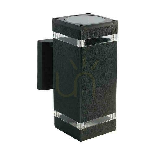 Skontrolujte Záhradné nástenné svietidlo V-TAC Black IP44 2xE27 Square Top Bottom VT-968