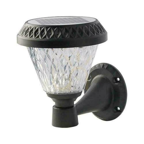 Skontrolujte V-TAC Solárna záhradná nástenná lampa s diaľkovým ovládaním 3v1 IP44 čierna okrúhla VT-969 3000K-4000K-6400K 75 3 roky záruka