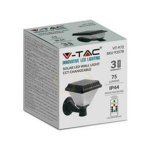 V-TAC Solárna záhradná nástenná lampa s diaľkovým ovládaním 3v1 IP44 čierna štvorcová VT-972 3000K-4000K-6400K 75 3 roky záruka 2 V-TAC Solárna záhradná nástenná lampa s diaľkovým ovládaním 3v1 IP44 čierna štvorcová VT-972 3000K-4000K-6400K 75 3 roky záruka small 2