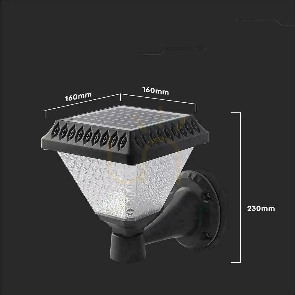 Skontrolujte V-TAC Solárna záhradná nástenná lampa s diaľkovým ovládaním 3v1 IP44 čierna štvorcová VT-972 3000K-4000K-6400K 75 3 roky záruka V-TAC Solárna záhradná nástenná lampa s diaľkovým ovládaním 3v1 IP44 čierna štvorcová VT-972 3000K-4000K-6400K 75 3 roky záruka