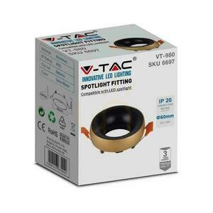 V-TAC GU10 zapustená okrúhla sieťka zlatá + čierna VT-980RD 3 roky záruka small 1