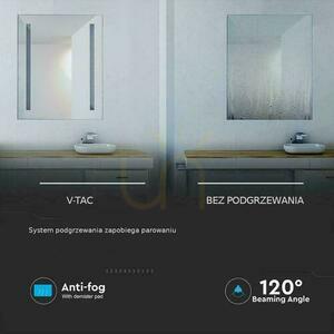 LED zrkadlo V-TAC VT-8700 70 × 50 cm IP44 s odhmlievacou podložkou, strieborné, 6400 K, 35 W small 1
