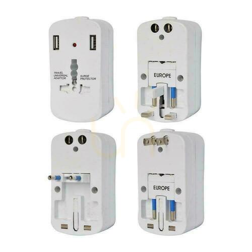 Skontrolujte Univerzálny cestovný adaptér s ochranou 2xUSB 2A V-TAC