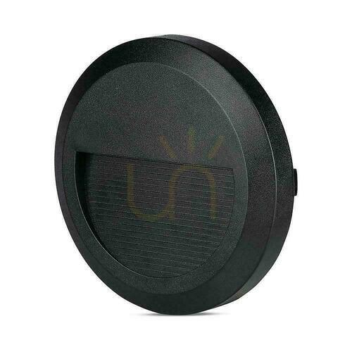 Skontrolujte 2W LED svietidlo V-TAC na schody čierne okrúhle 230V IP65 VT-1142 4000K 60lm