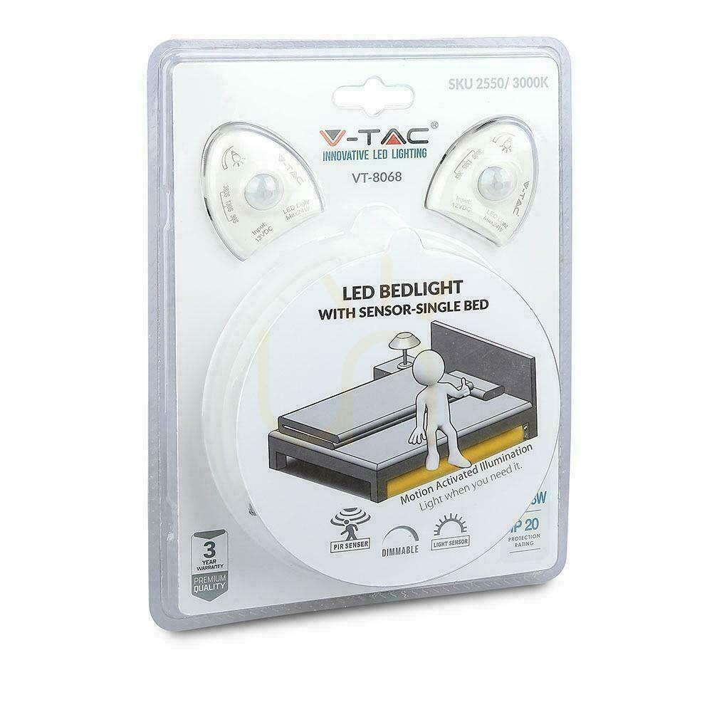 Náhľad Nočné svetlo LED V-TAC Senzor pohybu Dvojlôžko 2x1,2mb VT-8068 3000K 260lm 3 roky záruka Nočné svetlo LED V-TAC Senzor pohybu Dvojlôžko 2x1,2mb VT-8068 3000K 260lm 3 roky záruka