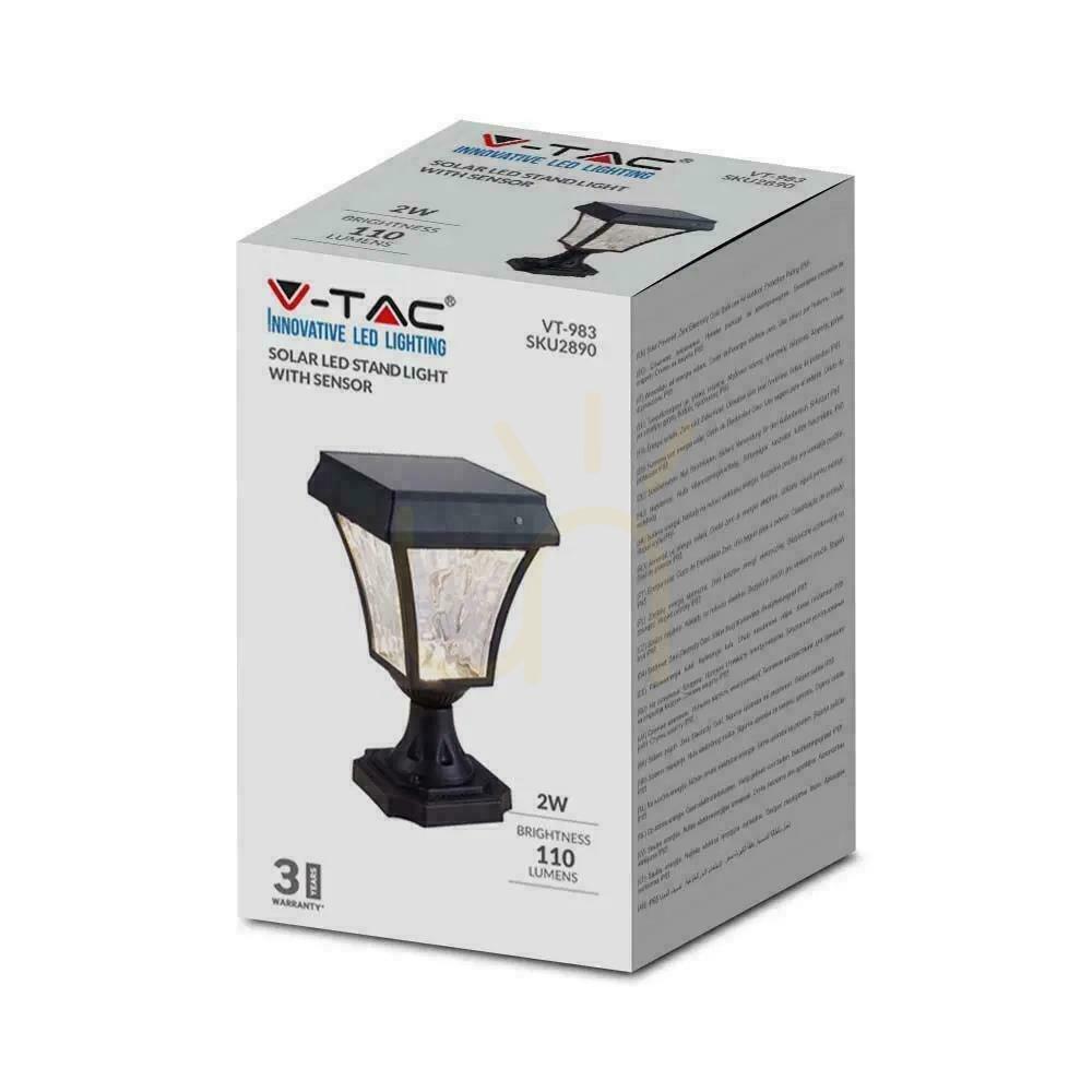 vyhliadka V-TAC 2W LED solárny záhradný stĺp IP44 25cm VT-983 3000K-4500K-6000K 110lm 3 roky záruka V-TAC 2W LED solárny záhradný stĺp IP44 25cm VT-983 3000K-4500K-6000K 110lm 3 roky záruka