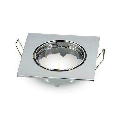 Skontrolujte Očko V-TAC GU10 Square Movable Chrome VT-779-CH-SQ
