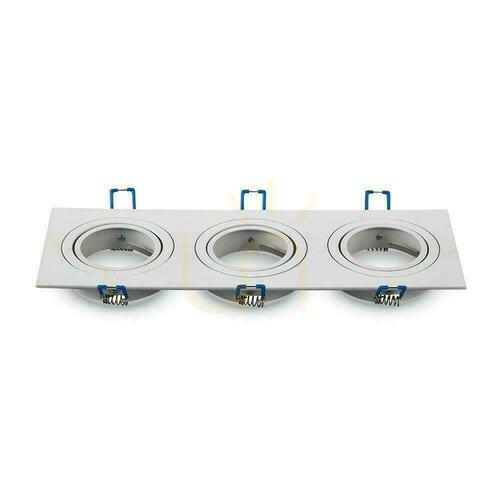 Skontrolujte Trojitý zapustený rám V-TAC VT-784SQ-WH 3×GU10 biely