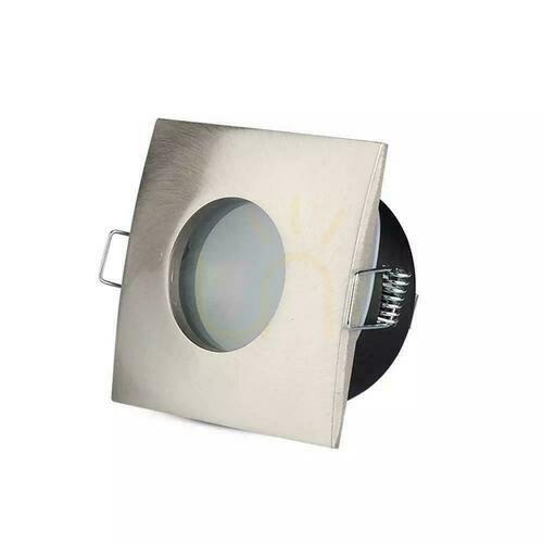 Skontrolujte Sieťka V-TAC Hliníkový odliatok Utesnený so sklom IP54 GU10 Štvorec 84x84mm Satin VT-787SQ-SN