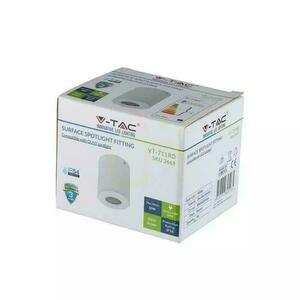 V-TAC GU10 Povrchová montáž Okrúhle trubicové svietidlo so sklom Biele IP54 82x101 VT-711 Záruka 3 roky small 2