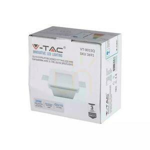 V-TAC GIPS GU10 zapustené matné sklo štvorcový 120x120 biely VT-801SQ Sieťka. small 2