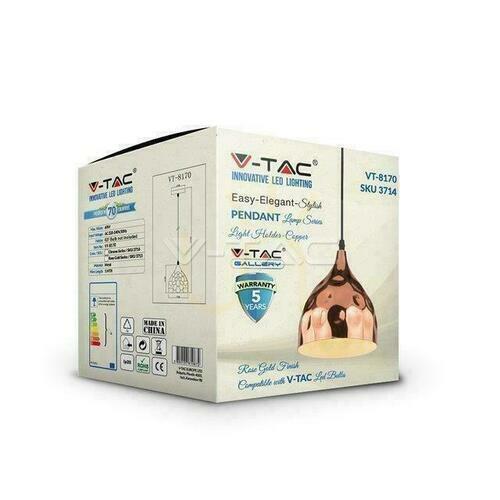 Skontrolujte V-TAC Závesné svietidlo Pink Gold fi170 VT-8170 5 rokov záruka