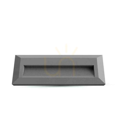 Skontrolujte 3W LED svietidlo V-TAC na schody sivý obdĺžnik 230V IP65 VT-1162 3000K 110lm