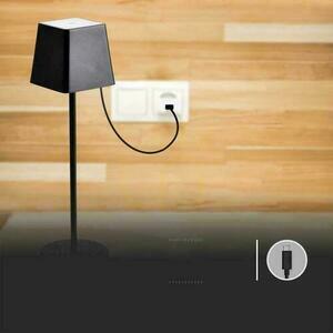 V-TAC 2W LED nabíjacia stmievateľná nočná lampa IP54 čierna VT-7563 3000K 200lm. small 2
