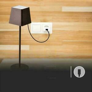 V-TAC 2W LED nabíjacia stmievateľná lampa na nočný stolík IP54 bronz Corten VT-7563 3000K 200lm small 3